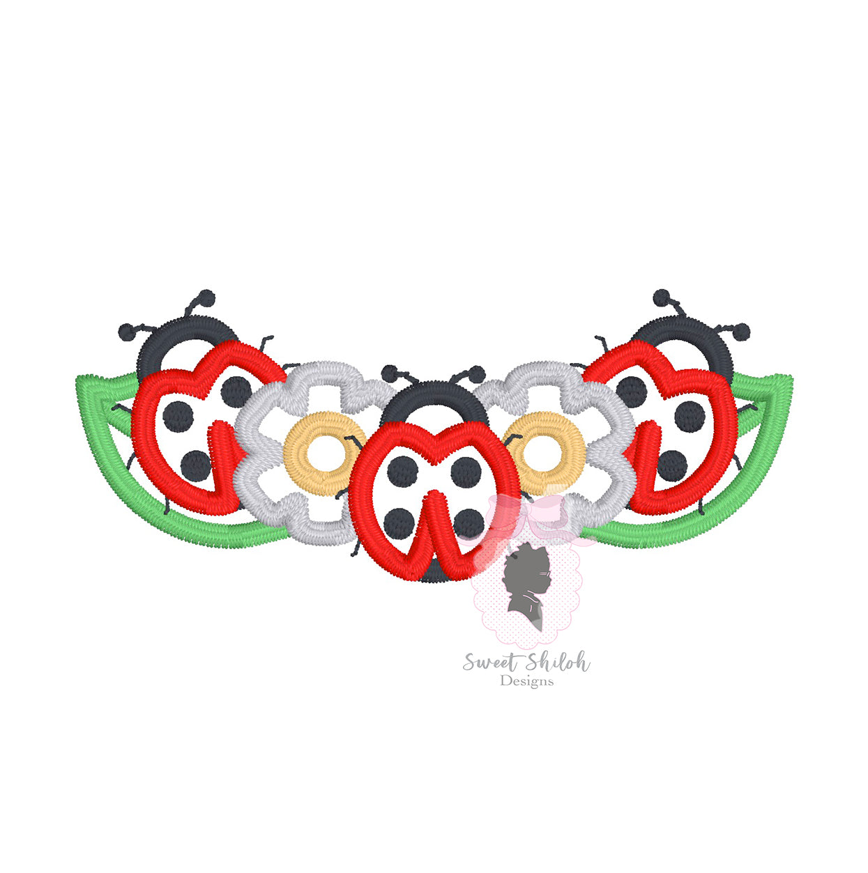 Ladybug Floral Satin Outline Frame