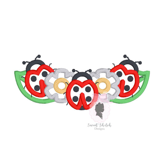 Ladybug Floral Satin Outline Frame
