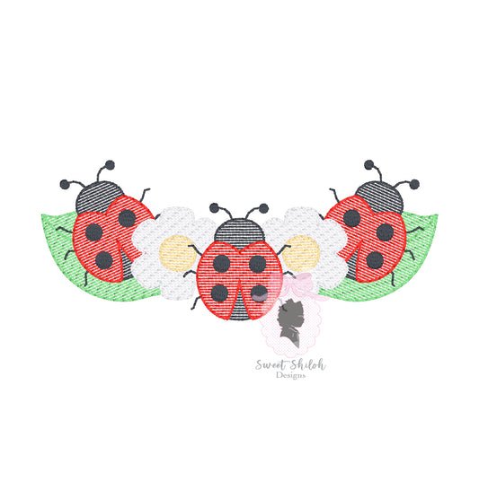 Ladybug Floral Sketch Frame