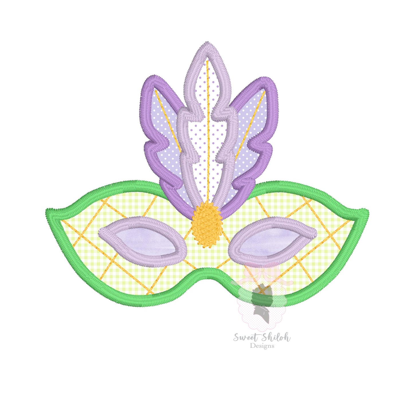Mardi Gras Mask Satin Applique