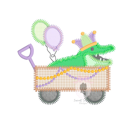 Mardi Gras Wagon Zigzag Applique