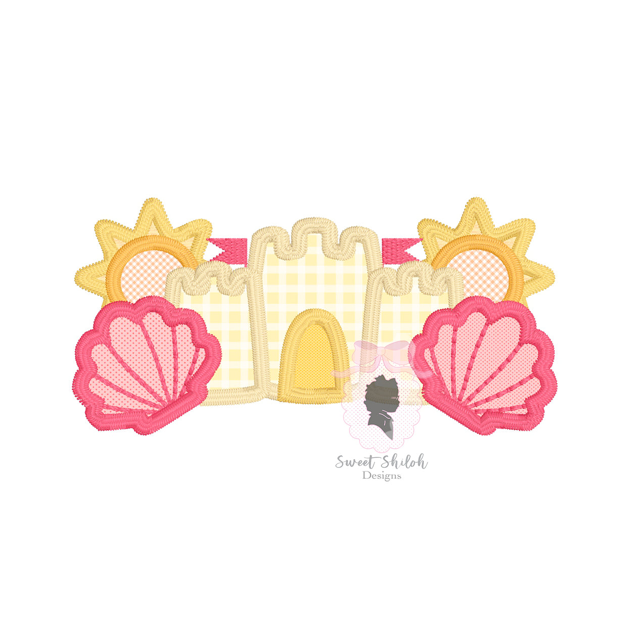 Sandcastle Shell Satin Applique Frame