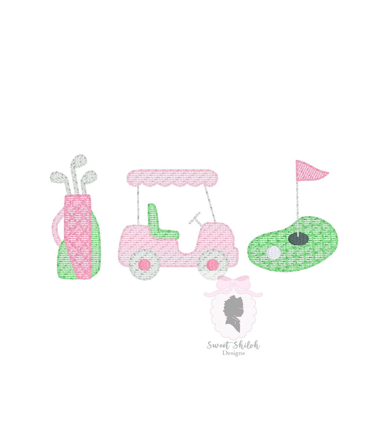 Golf Cart Scallop Trio Sketch