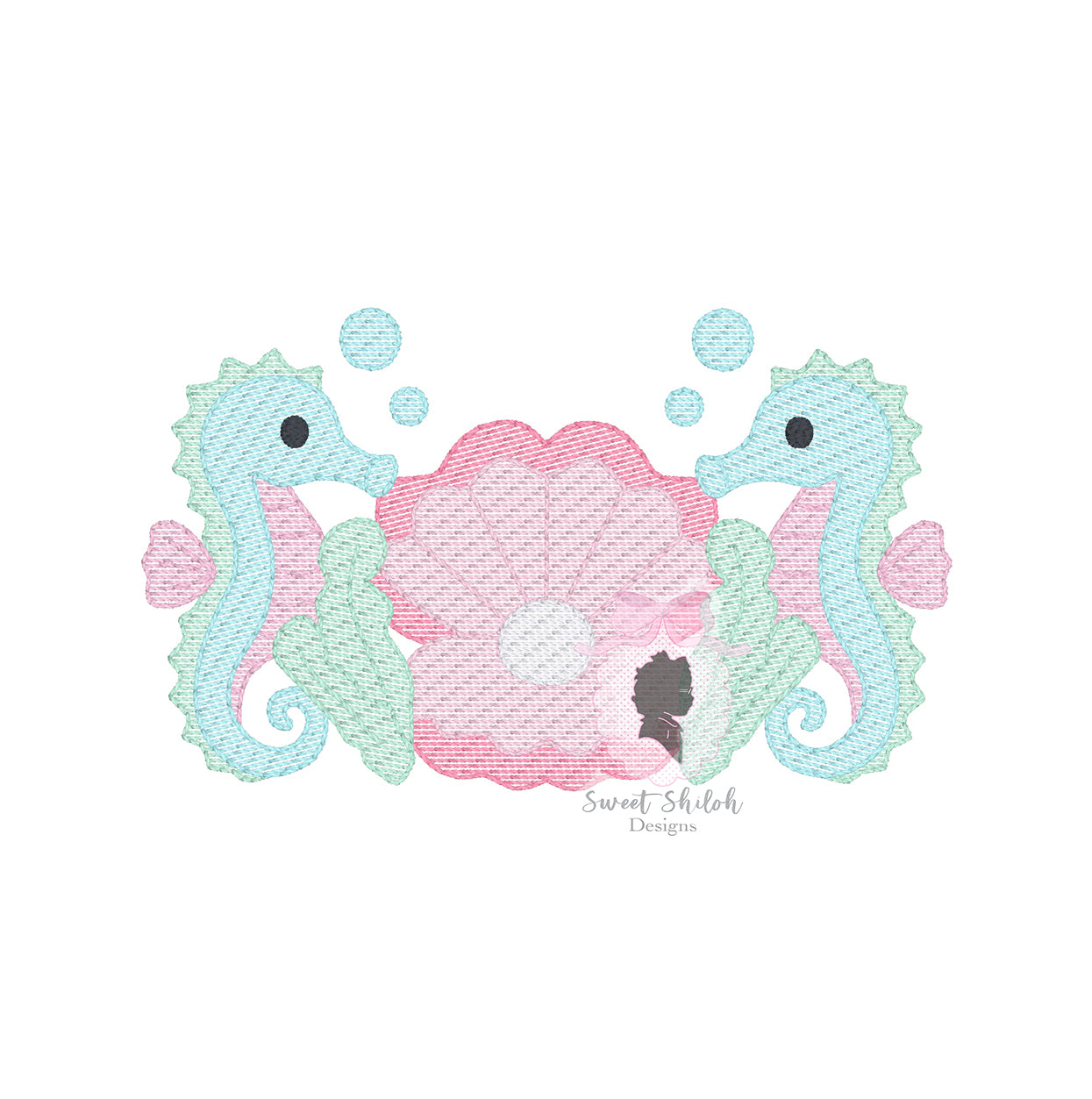 Seahorse Clam Shell Sketch Frame