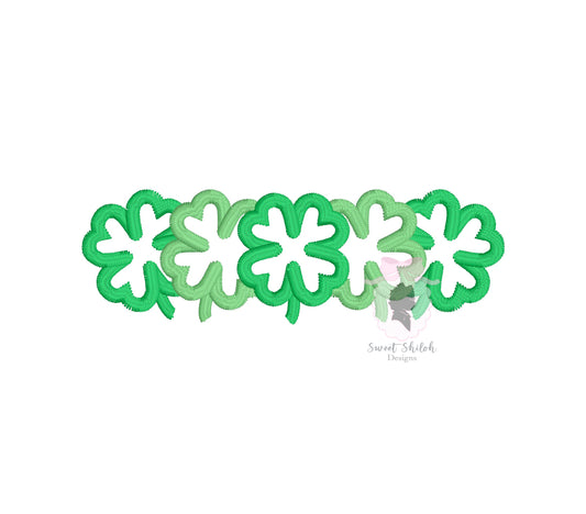 St. Patrick's Day Shamrock Row Frame Outline