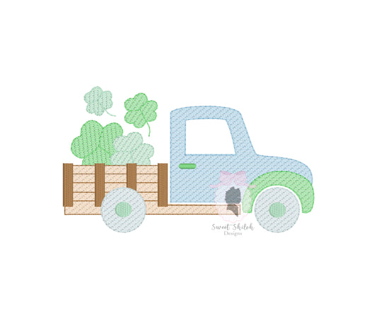 Truck with Shamrocks Sketch