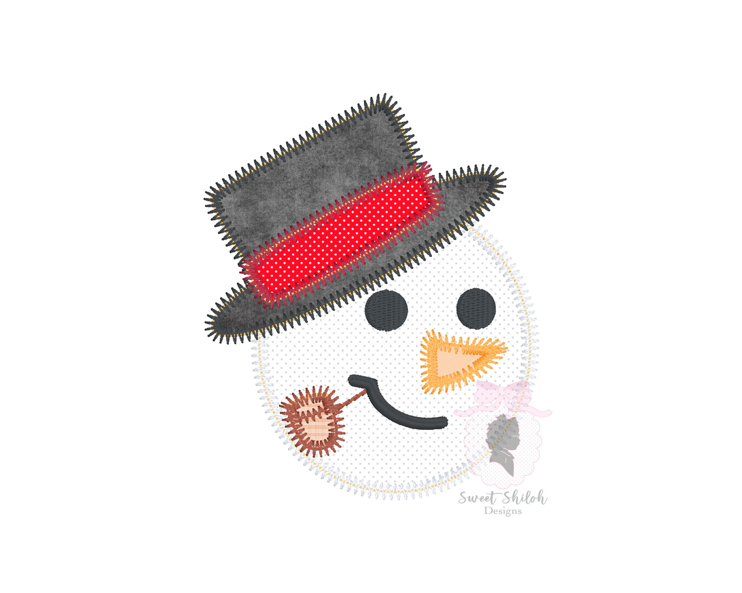 Snowman Zigzag Stitch Applique