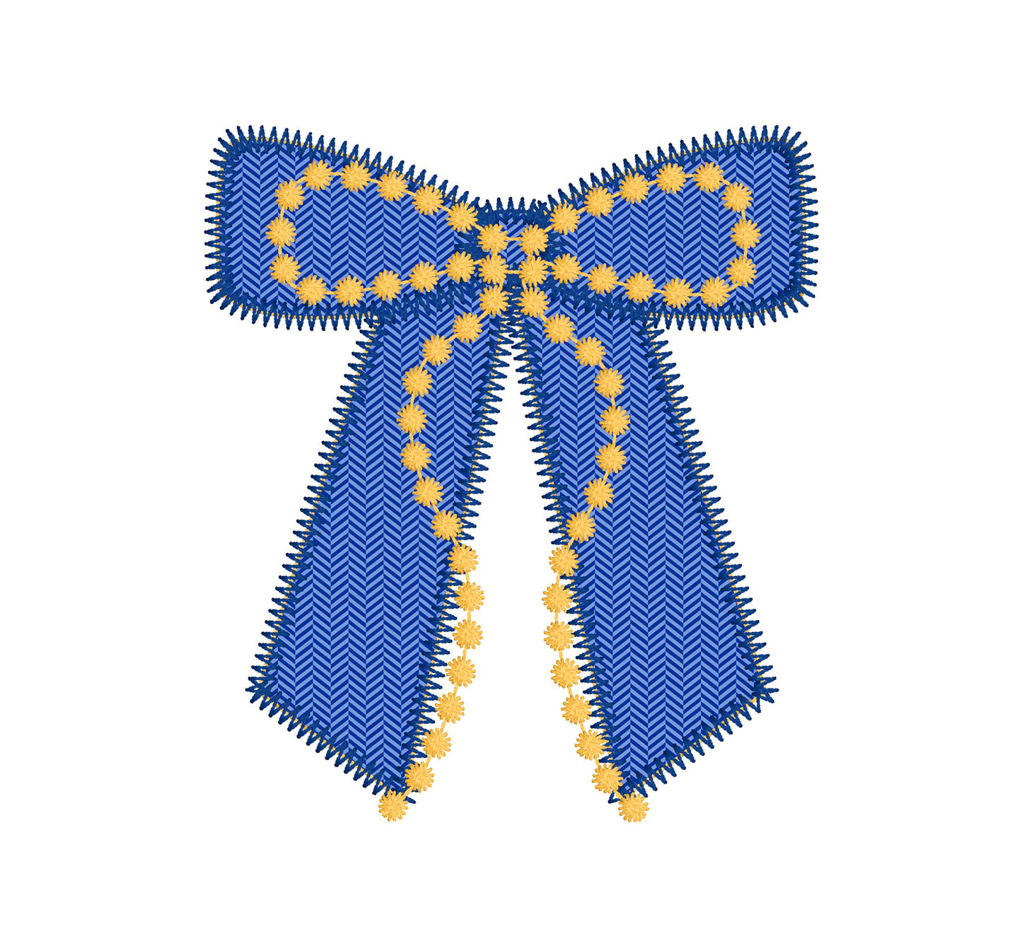 Team Spirit Cheer Bow Zigzag Applique