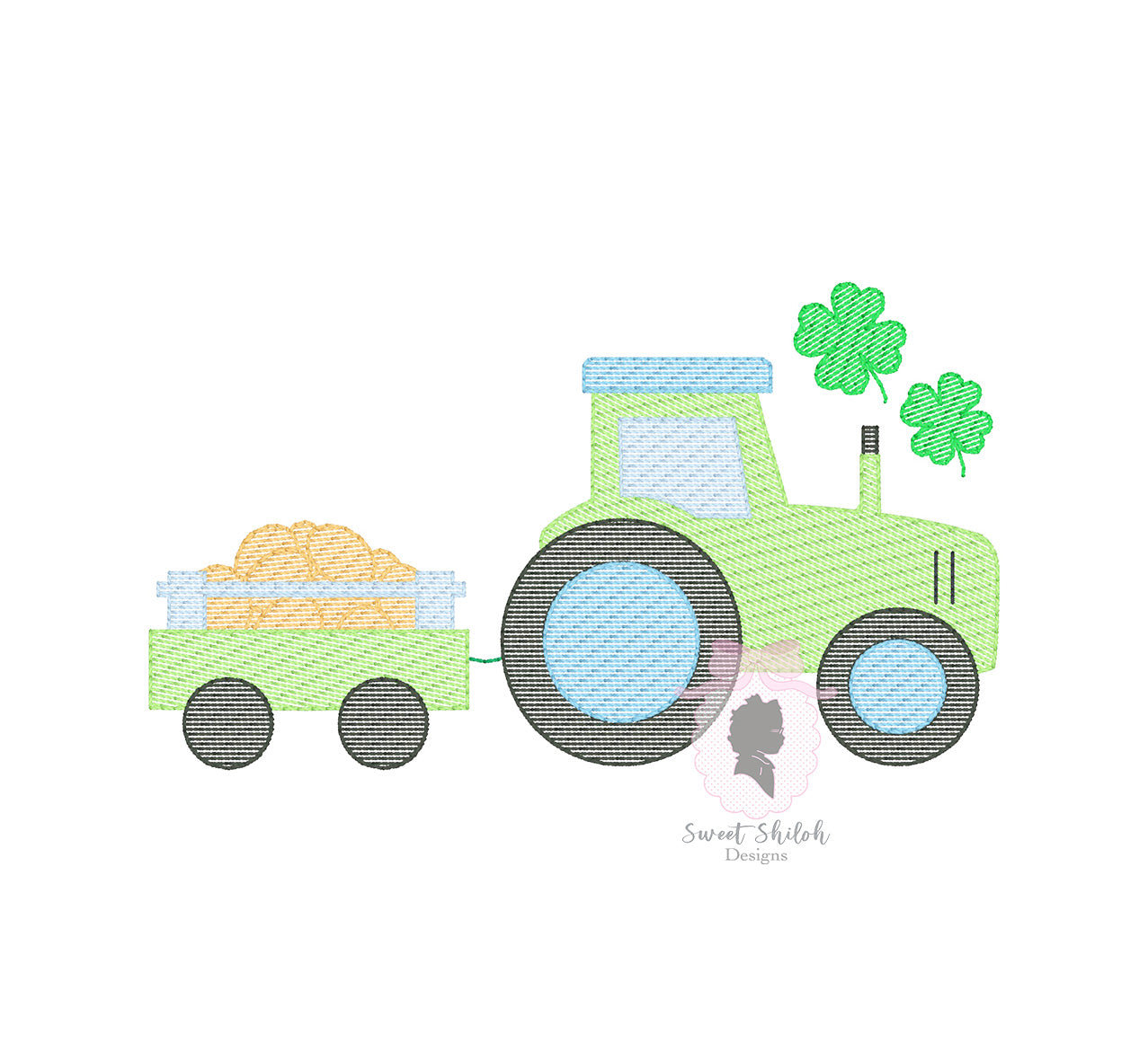 Tractor with Shamrock Sketch