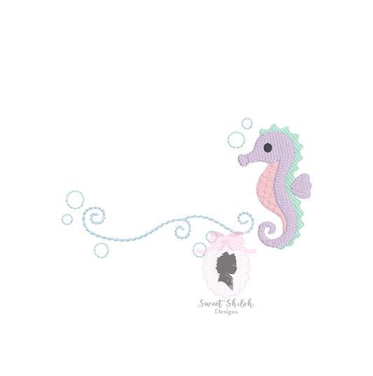 Swimming Seahorse Fill Frame