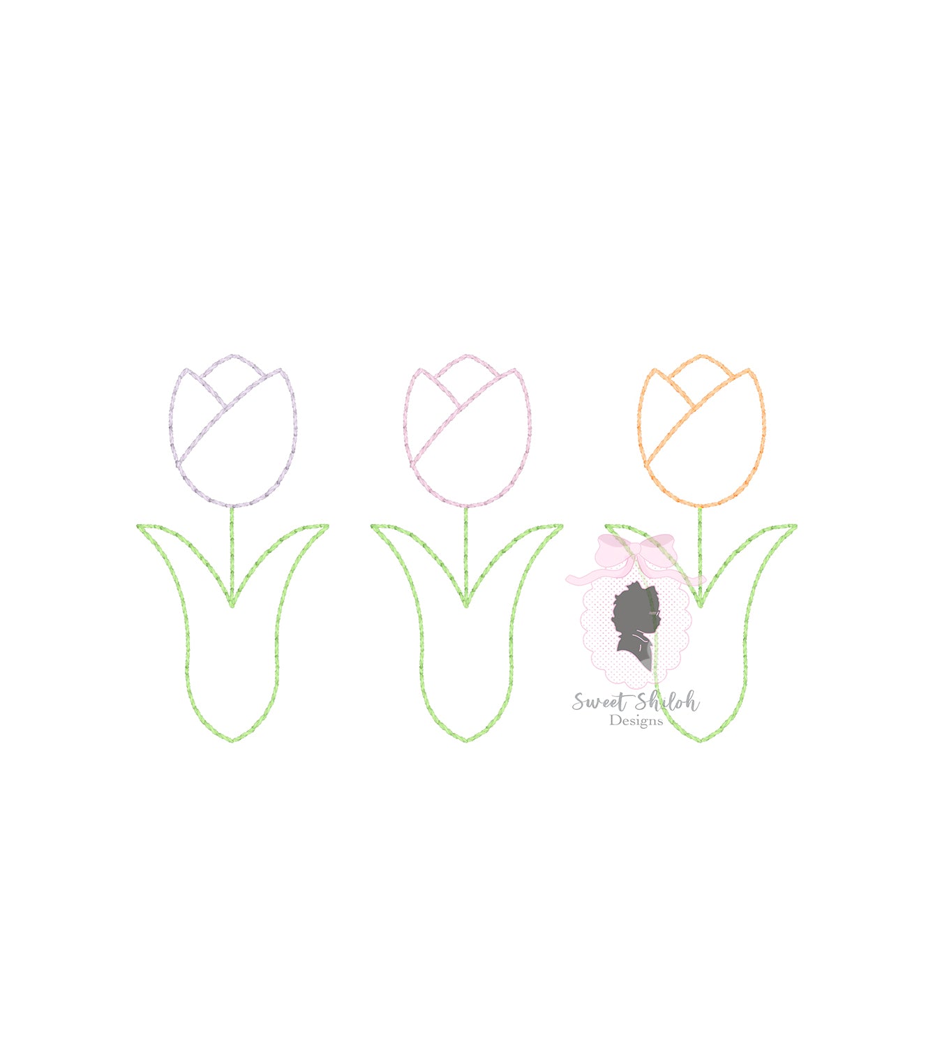 Tulip Trio Vintage Bean Outline
