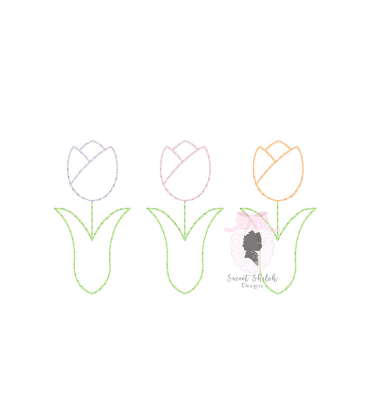 Tulip Trio Vintage Bean Outline