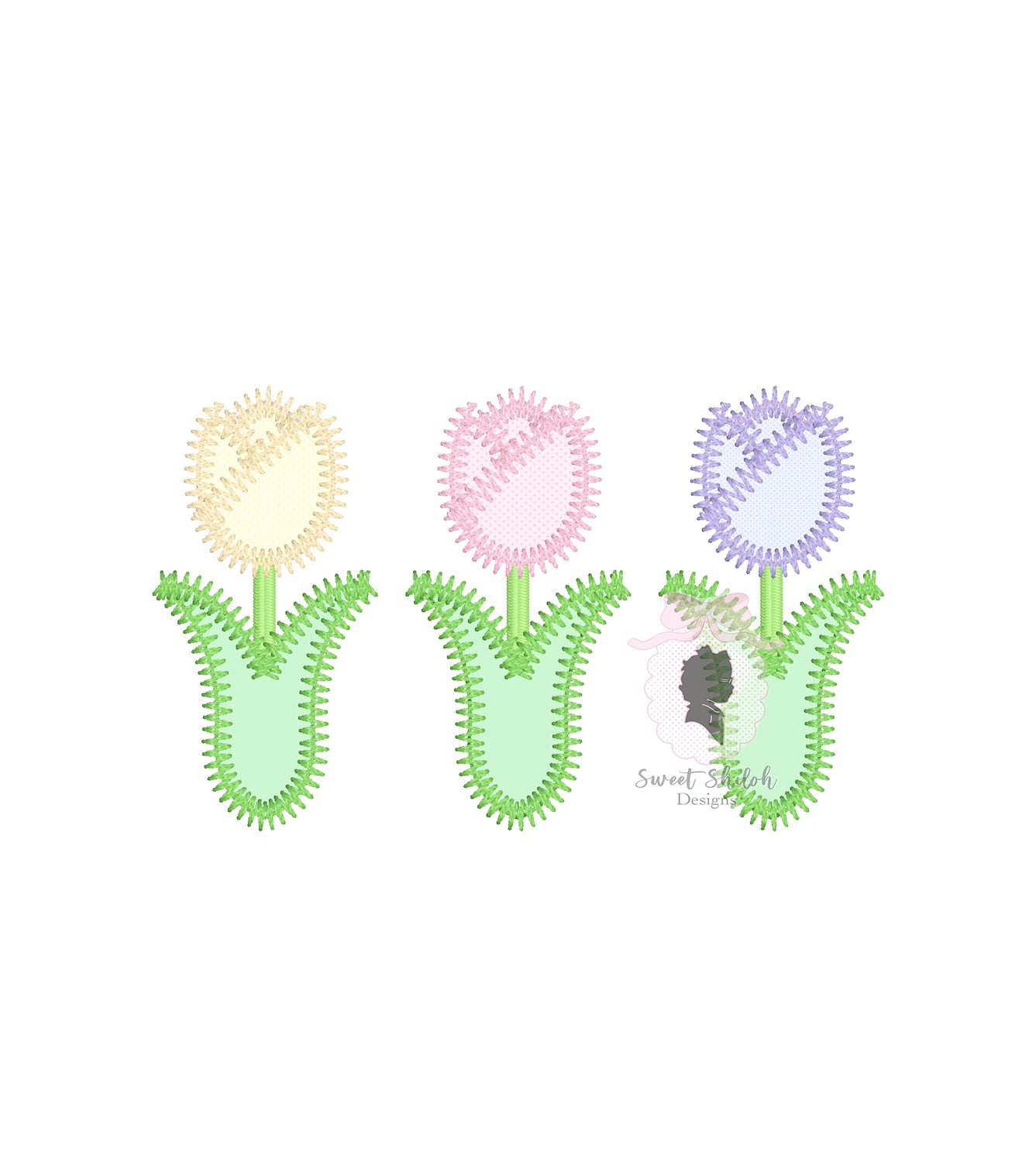 Tulip Trio Zigzag Stitch Applique