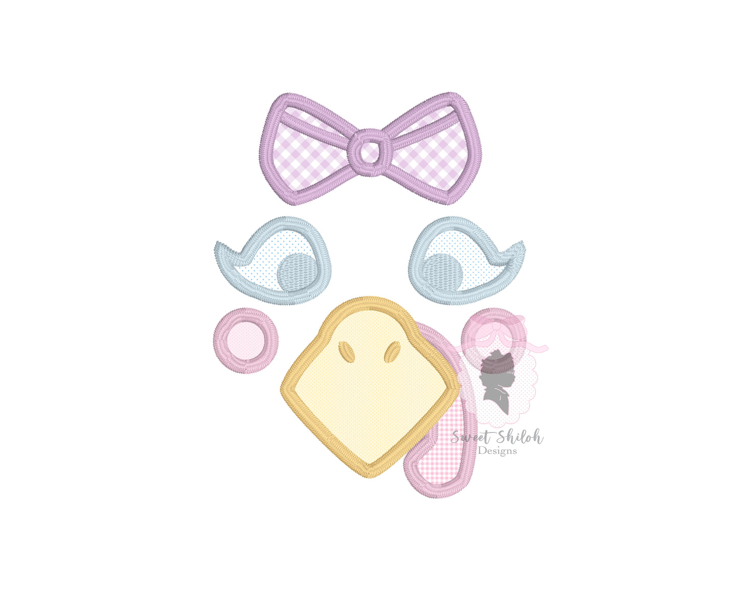 Turkey Face with Bow Satin Stitch Applique