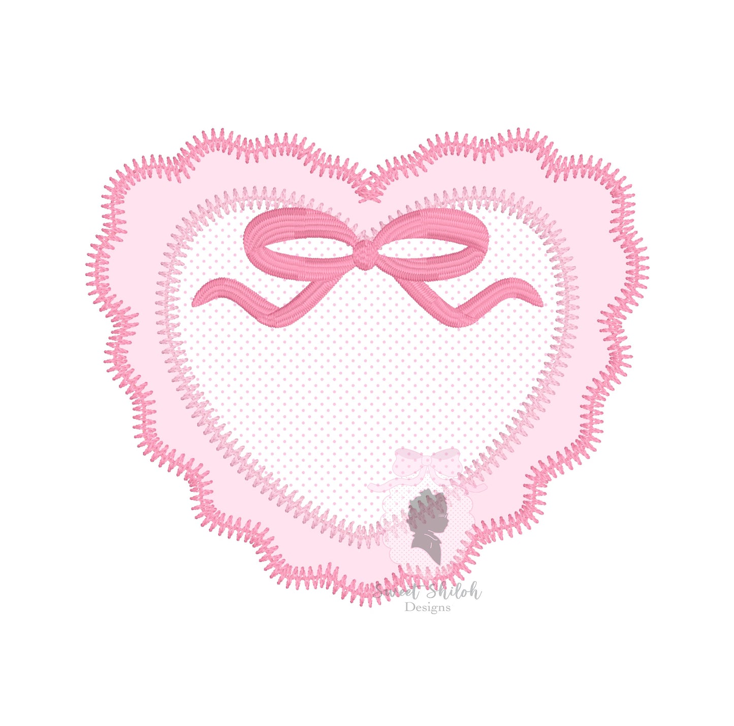 Lace Heart Zigzag Applique