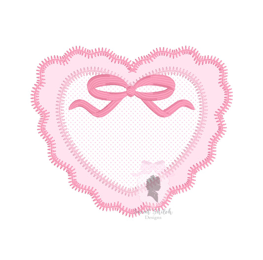 Lace Heart Zigzag Applique