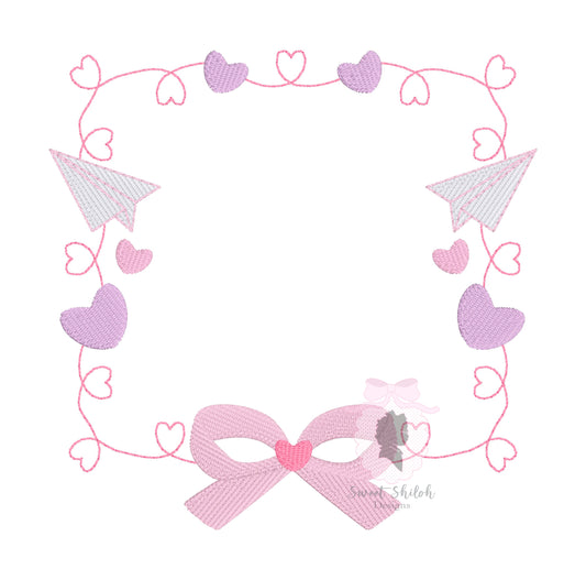 Valentine Paper Airplane Heart Frame