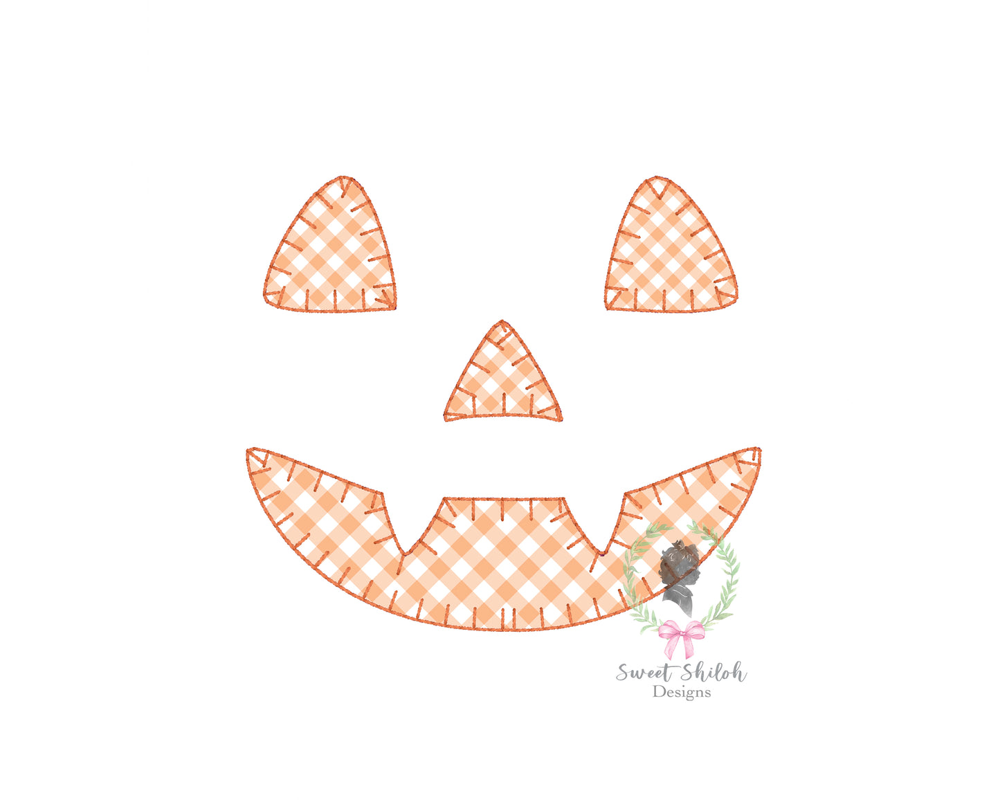 Vampire Jack O' Lantern Face Blanket Stitch Applique