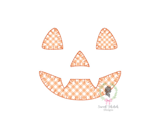 Vampire Jack O' Lantern Face Blanket Stitch Applique