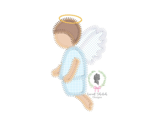 Christmas Boy Angel Zigzag Stitch Applique