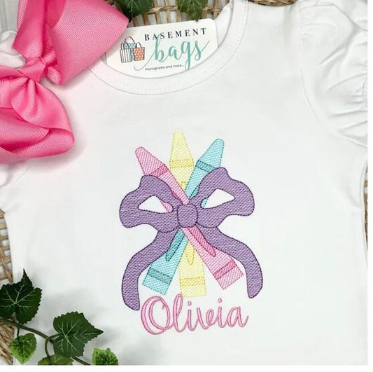Crayon Trio with Bow Sketch