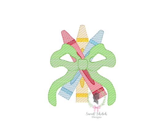 Crayon Trio with Bow Sketch