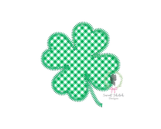 Four Leaf Clover Zigzag Stitch Applique