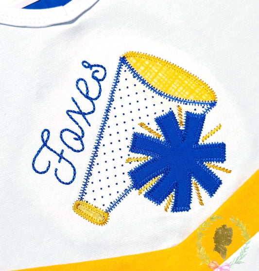 Cheer Megaphone Zigzag Stitch Applique