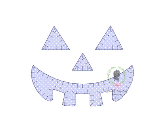 Jack O' Lantern Face Blanket Stitch Applique
