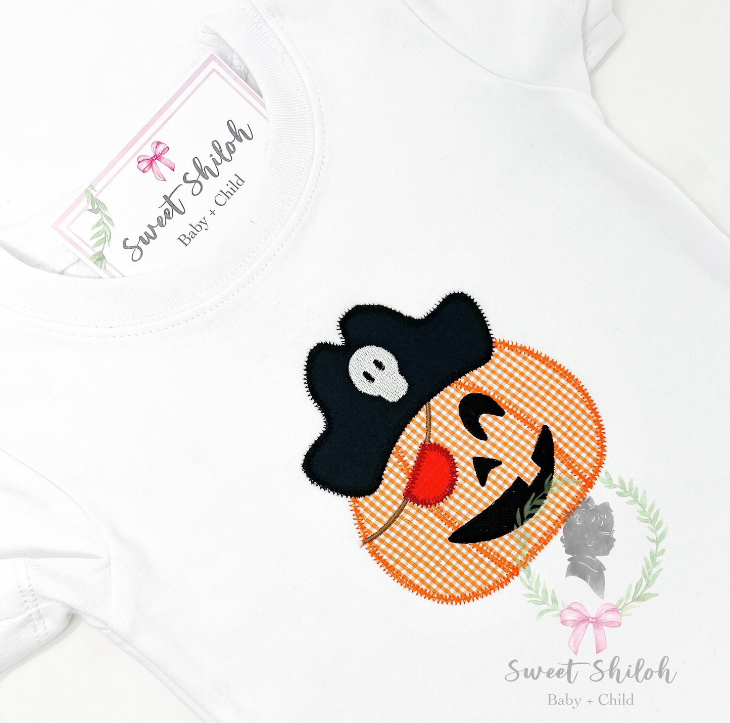 Pirate Pumpkin Zigzag Stitch Applique