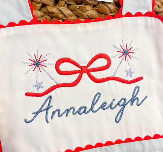 4th of July Sparkler Bow Frame Fill