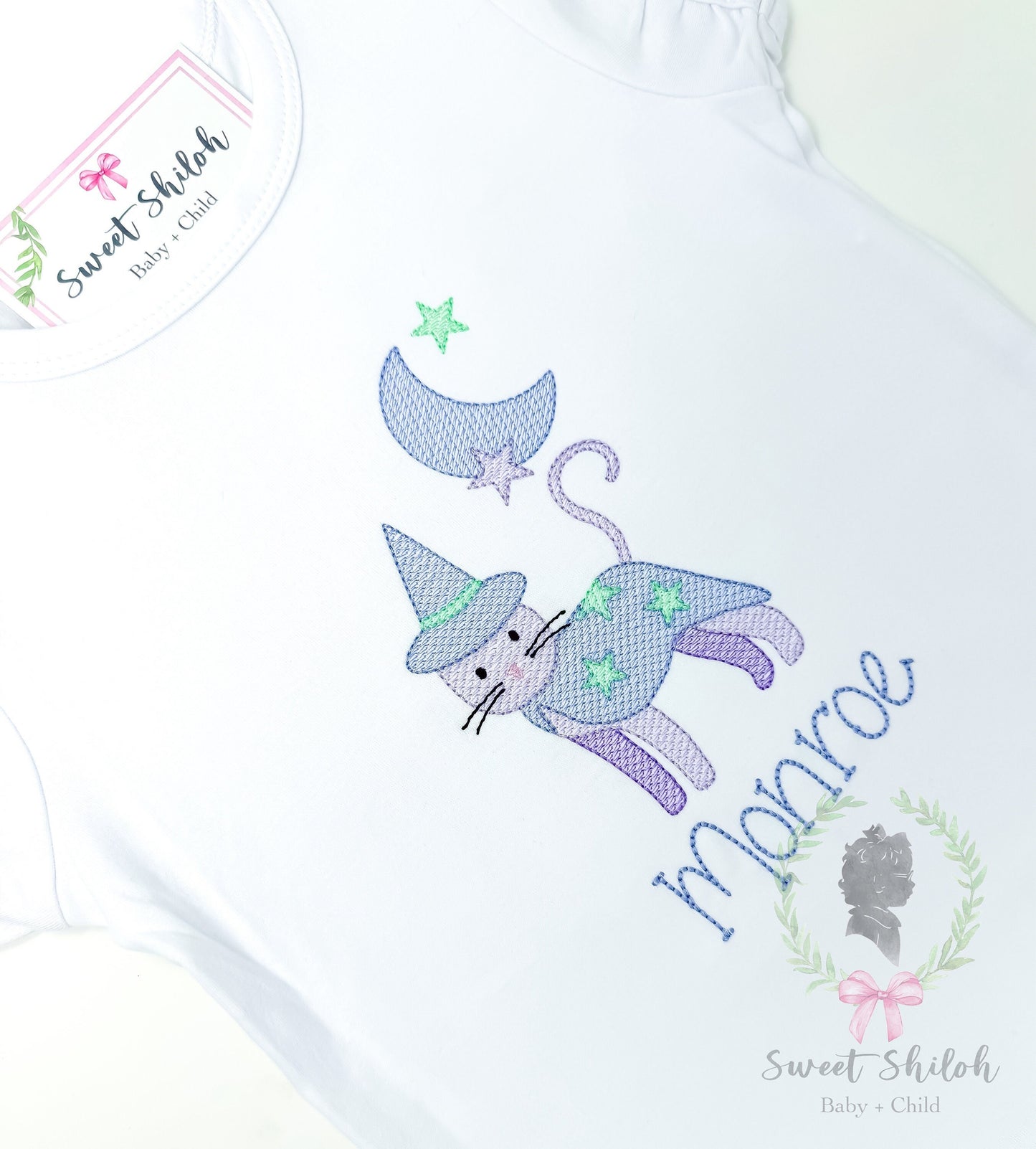 Halloween Moonlight Witch Kitten Sketch