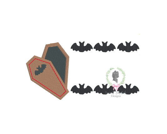Coffin with Bats Frame Fill