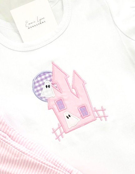 Haunted House Satin Stitch Applique