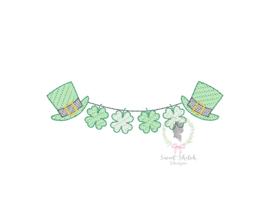 Leprechaun Hat Bunting Frame Sketch