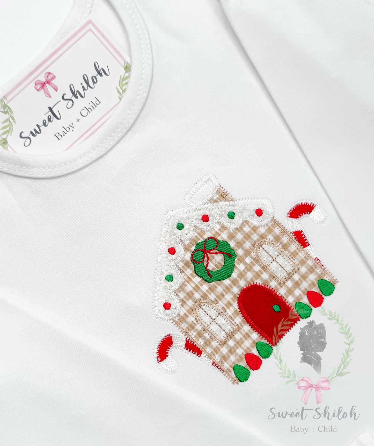 Gingerbread House Zigzag Stitch Applique