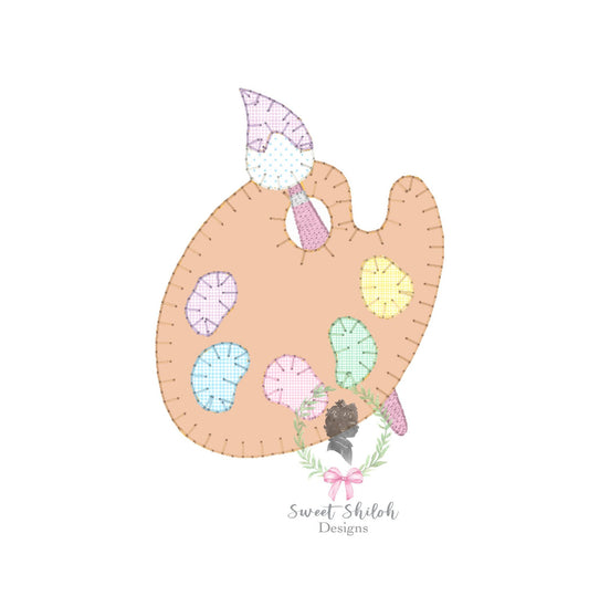 Paint Palette Blanket Stitch Applique
