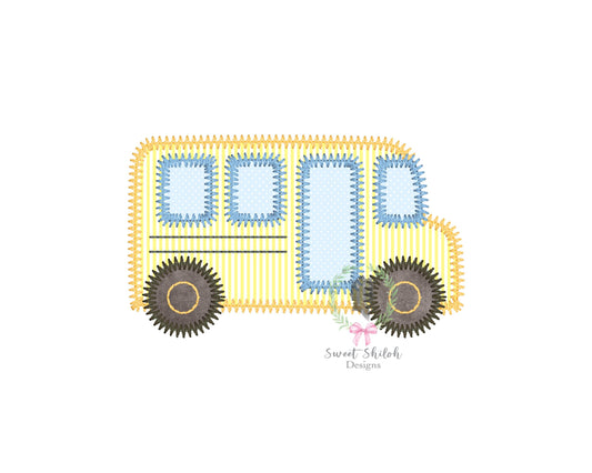 School Bus Zigzag Stitch Applique