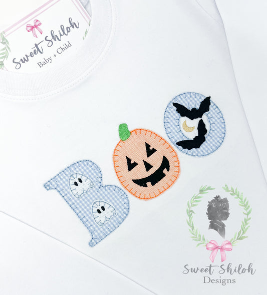 Halloween Boo Blanket Stitch Applique