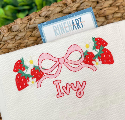 Floral Strawberry Bow Frame Fill