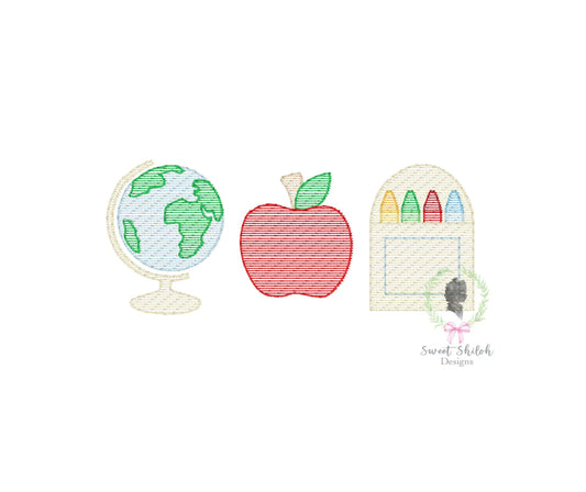 School Supply Trio Sketch