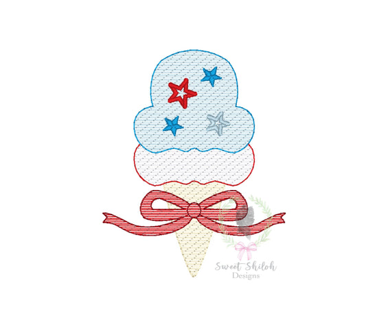 4th of July Ice Cream Sketch