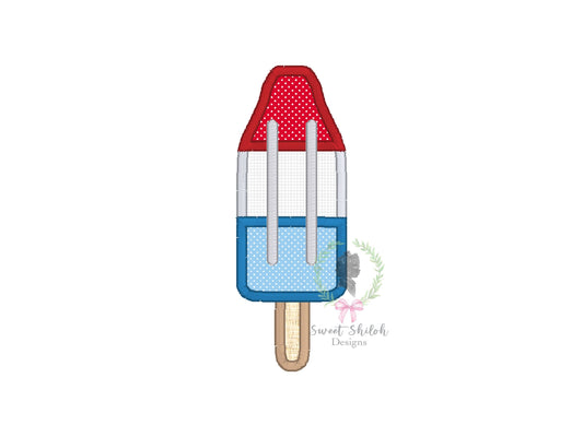 4th of July Popsicle Satin Stitch Applique