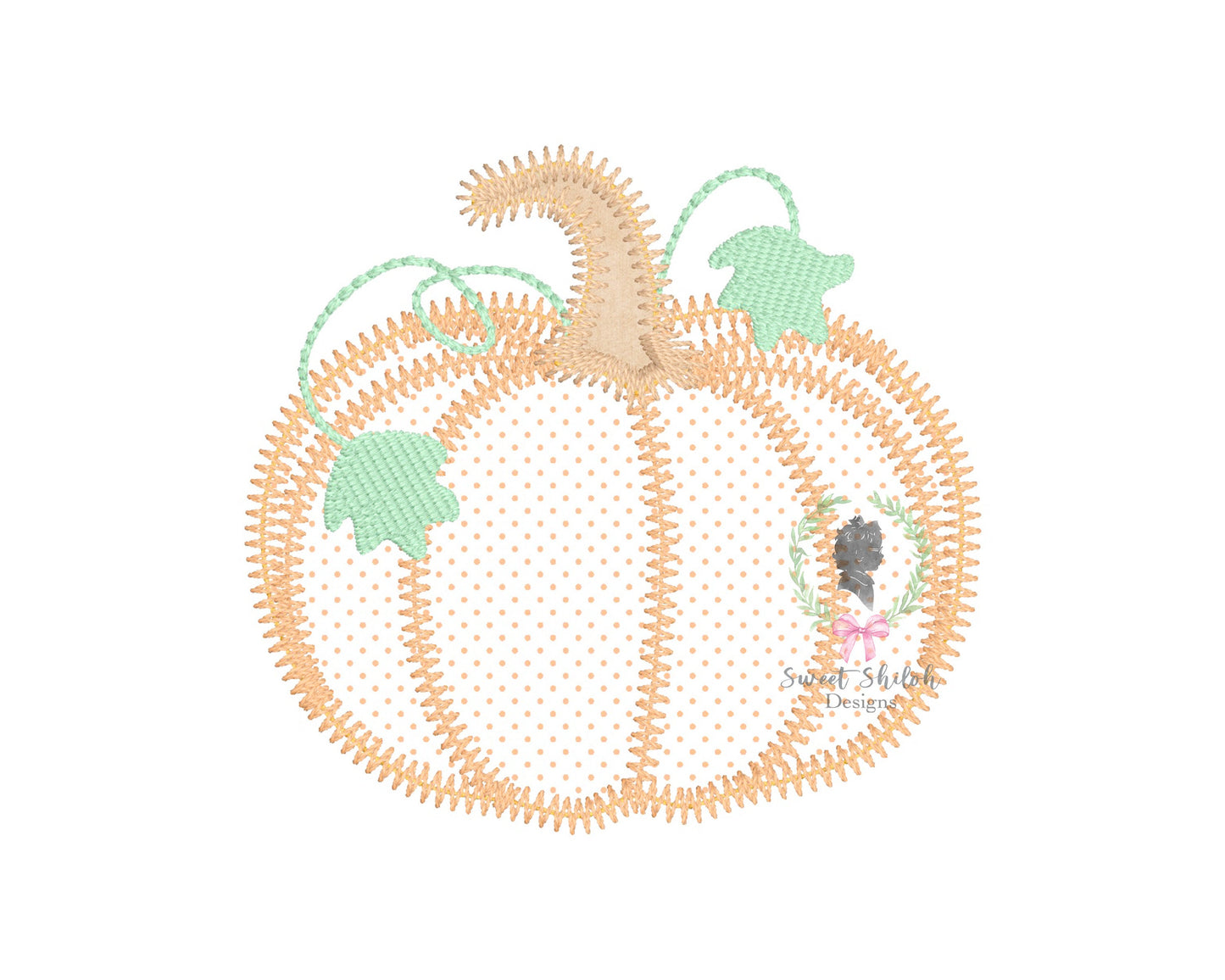 Vineyard Pumpkin Zigzag Stitch Applique