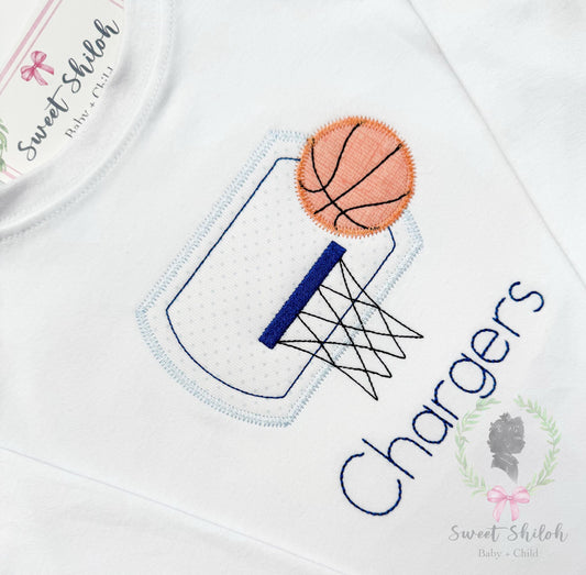 Basketball Hoop Zigzag Stitch Applique