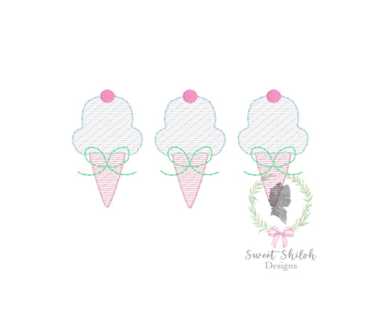 Ice Cream with Bow Trio Sketch