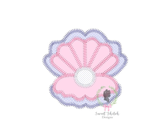 Clamshell Pearl Zigzag Stitch Applique