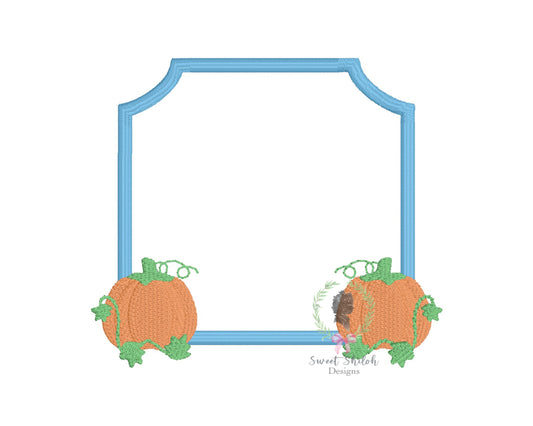 Pumpkin Embroidery Crest Frame Fill