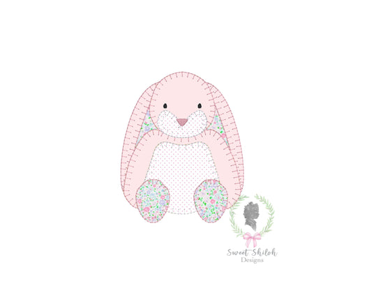 Stuffed Bunny Rabbit Blanket Stitch Applique