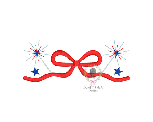 4th of July Sparkler Bow Frame Fill